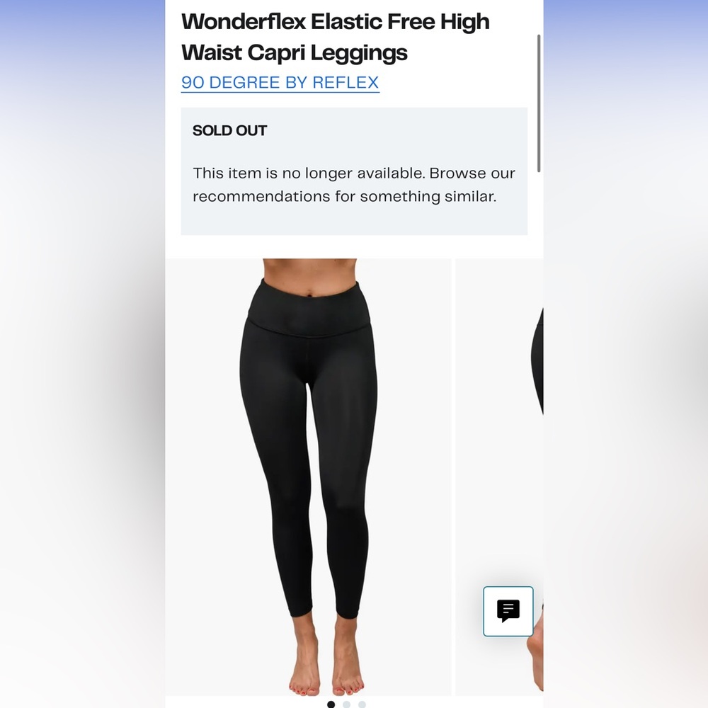 90 Degree by Reflex Wonderflex Elastic Free Hi Rise Waistband Capri Legging